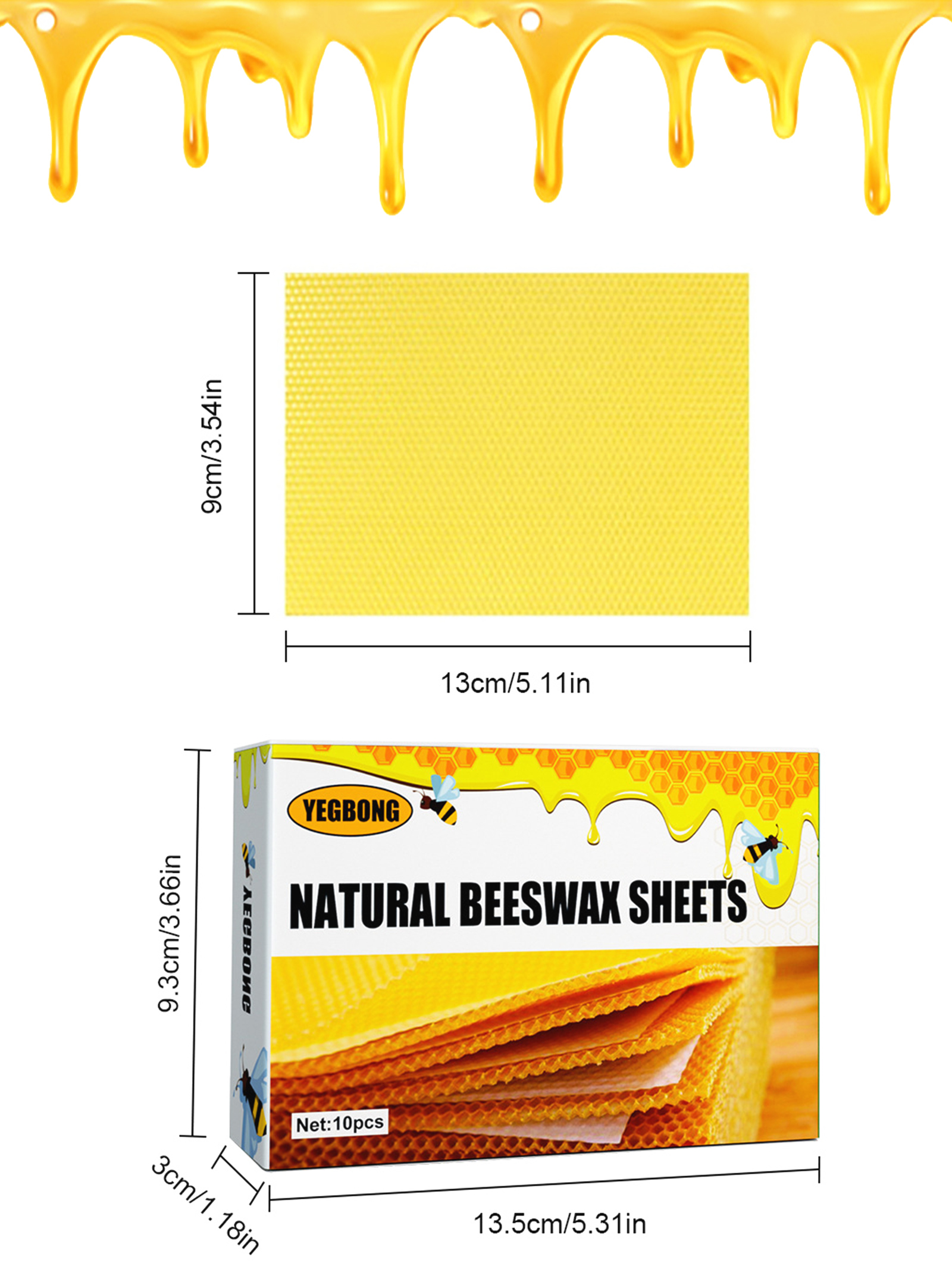10Pcs Natural Honeycomb Bee Wa - Candle Supplies Wholesale avis et prix