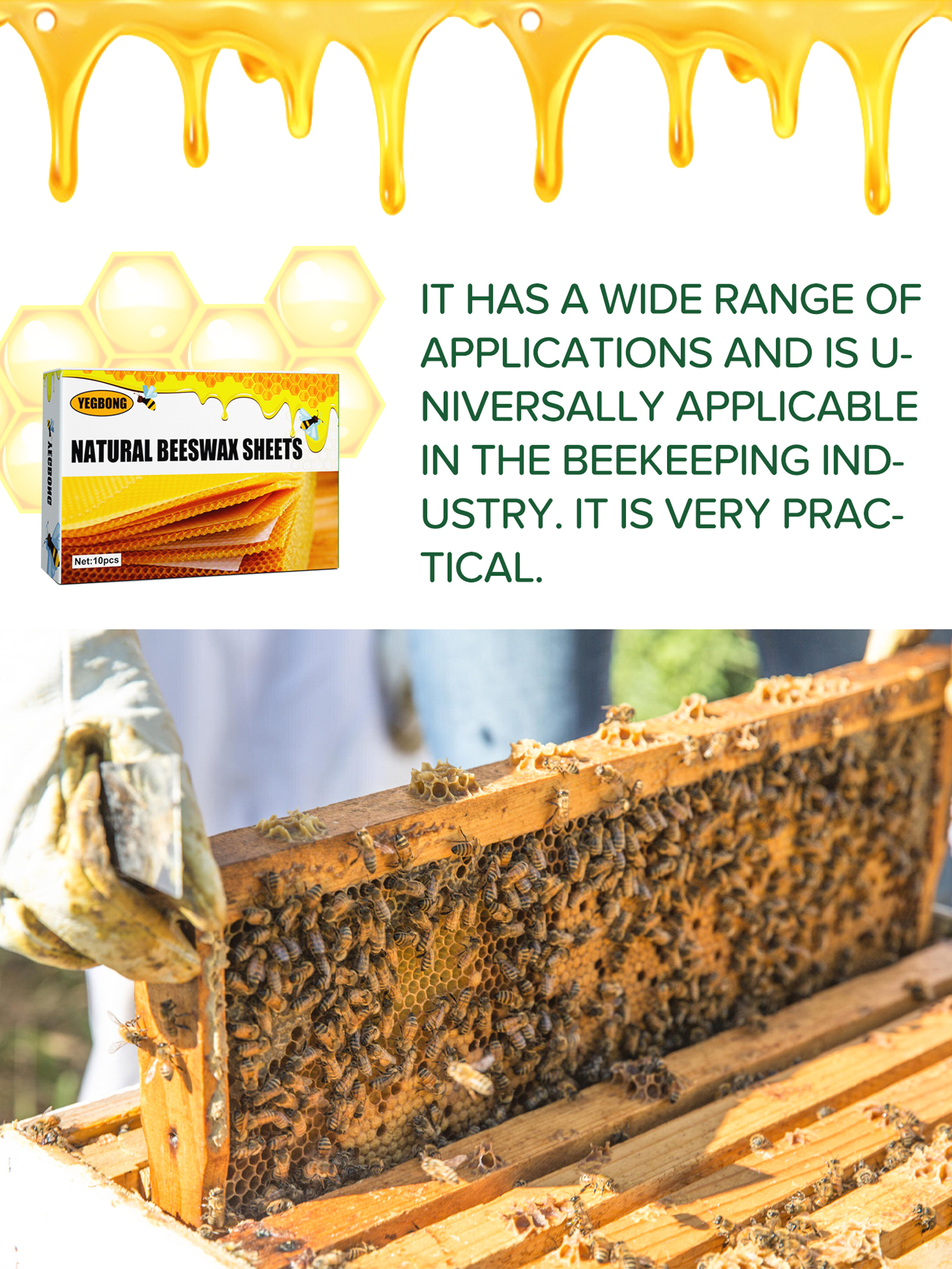 10Pcs Natural Honeycomb Bee Wa - Candle Supplies Wholesale avis et prix