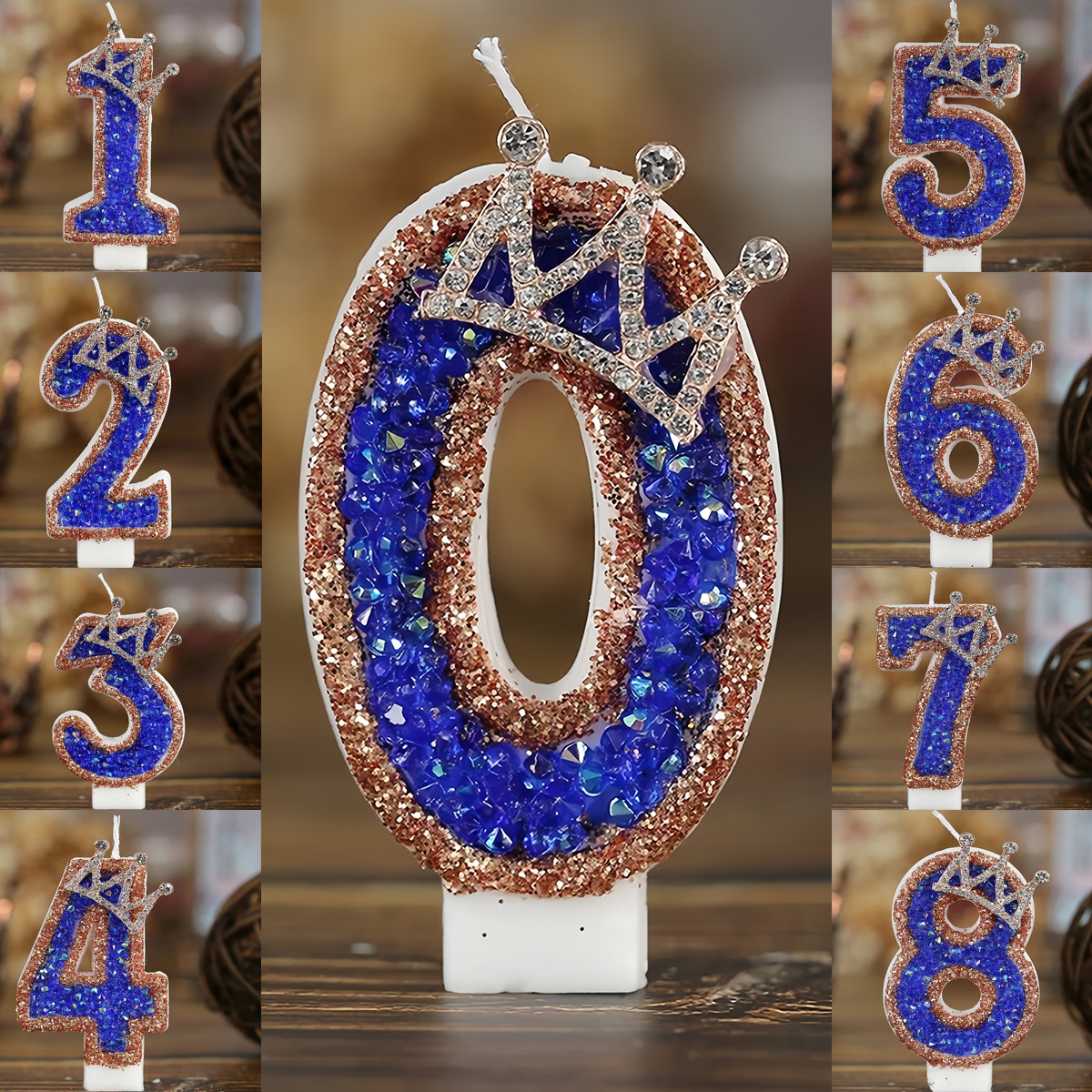 Blue Crown Sparkle Number Birt - Candle Supplies Luxury avis et prix