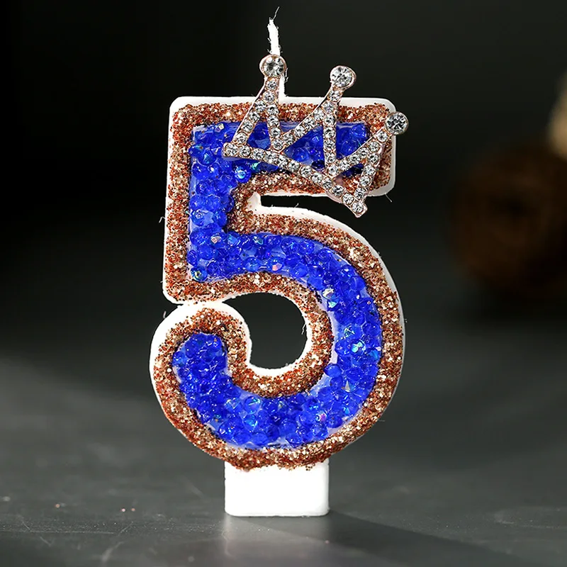 Blue Crown Sparkle Number Birt - Candle Supplies Luxury avis et prix