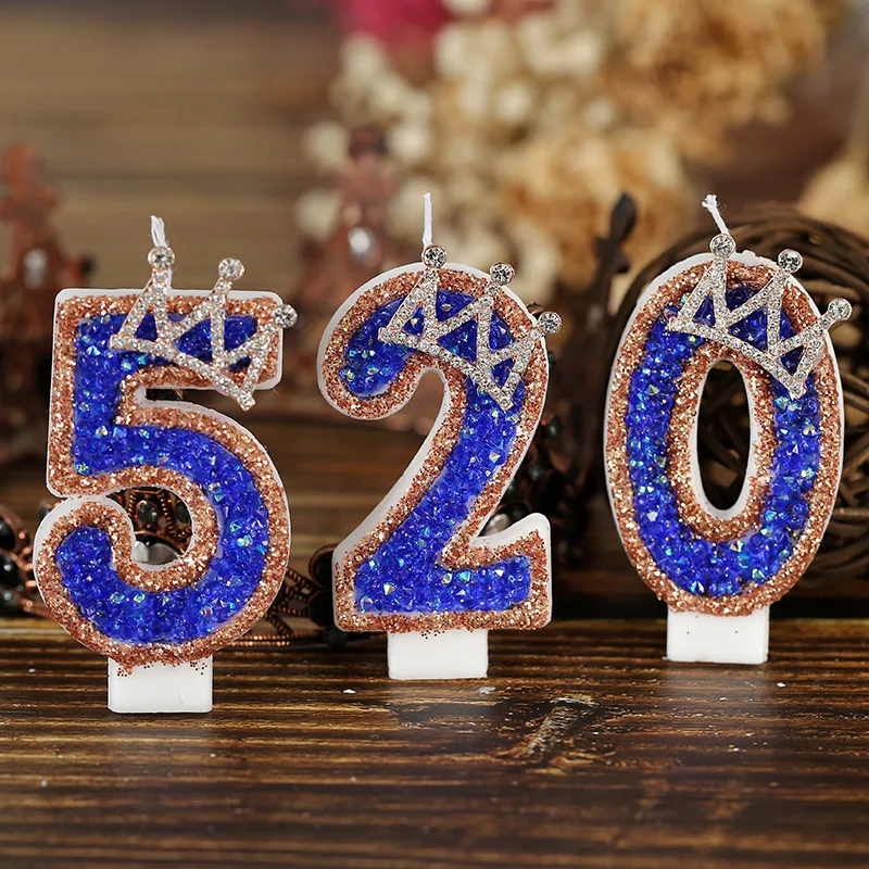 Blue Crown Sparkle Number Birt - Candle Supplies Luxury avis et prix