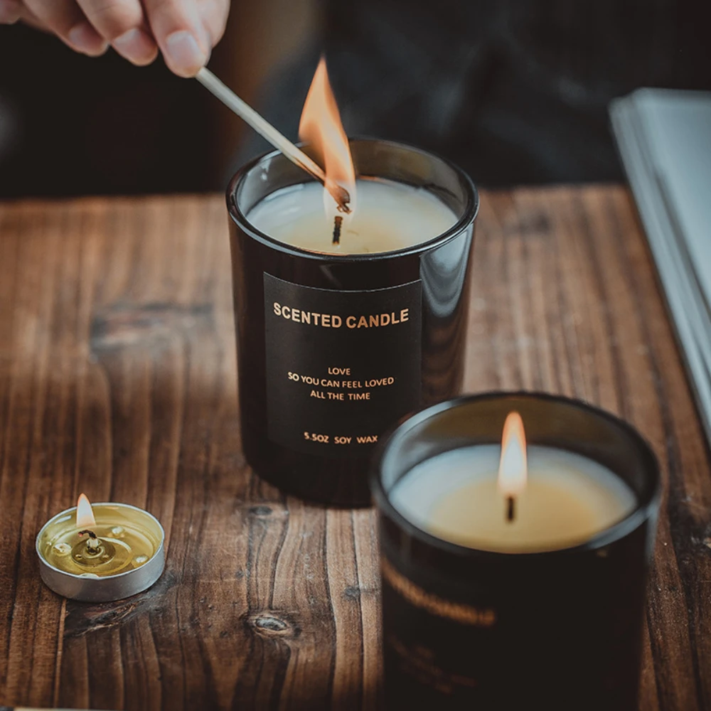 Luxury Glass Candle Jar Black  - Candle Supplies Luxury avis et prix